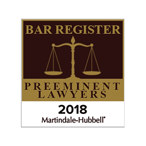 Bar Register Preeminent Lawyers 2018 Martindale-Hubbell